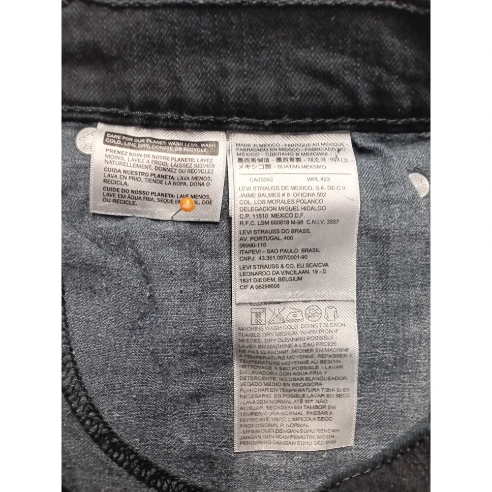 Levi's 511 Slim Fit Men's W32 L32 Black Stretch Denim‎ Jeans Mid Rise